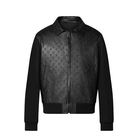 Monogram Embossed Leather And Wool Blouson 